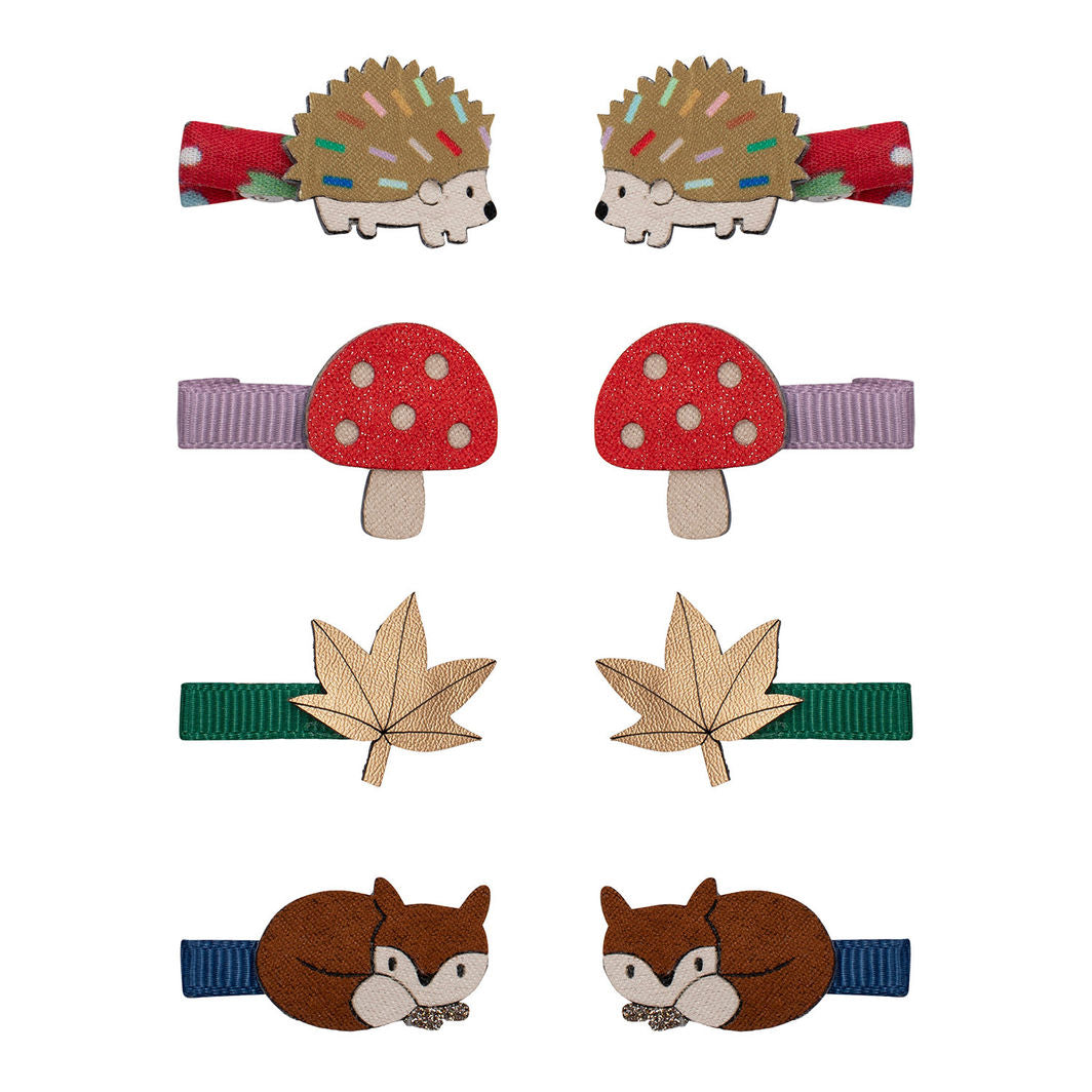 Mimi &amp; Lula - 8 hårklemmer - Mini Autumn Mushroom Village
