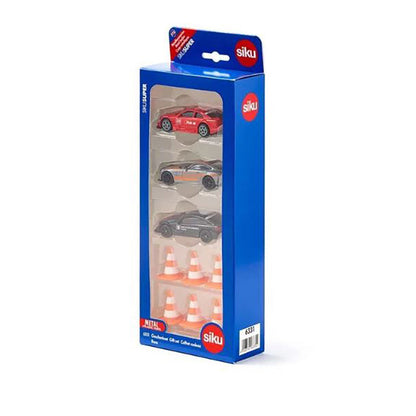 Siku Lekebiler i gaveeske med 3 racerbiler og kjegler