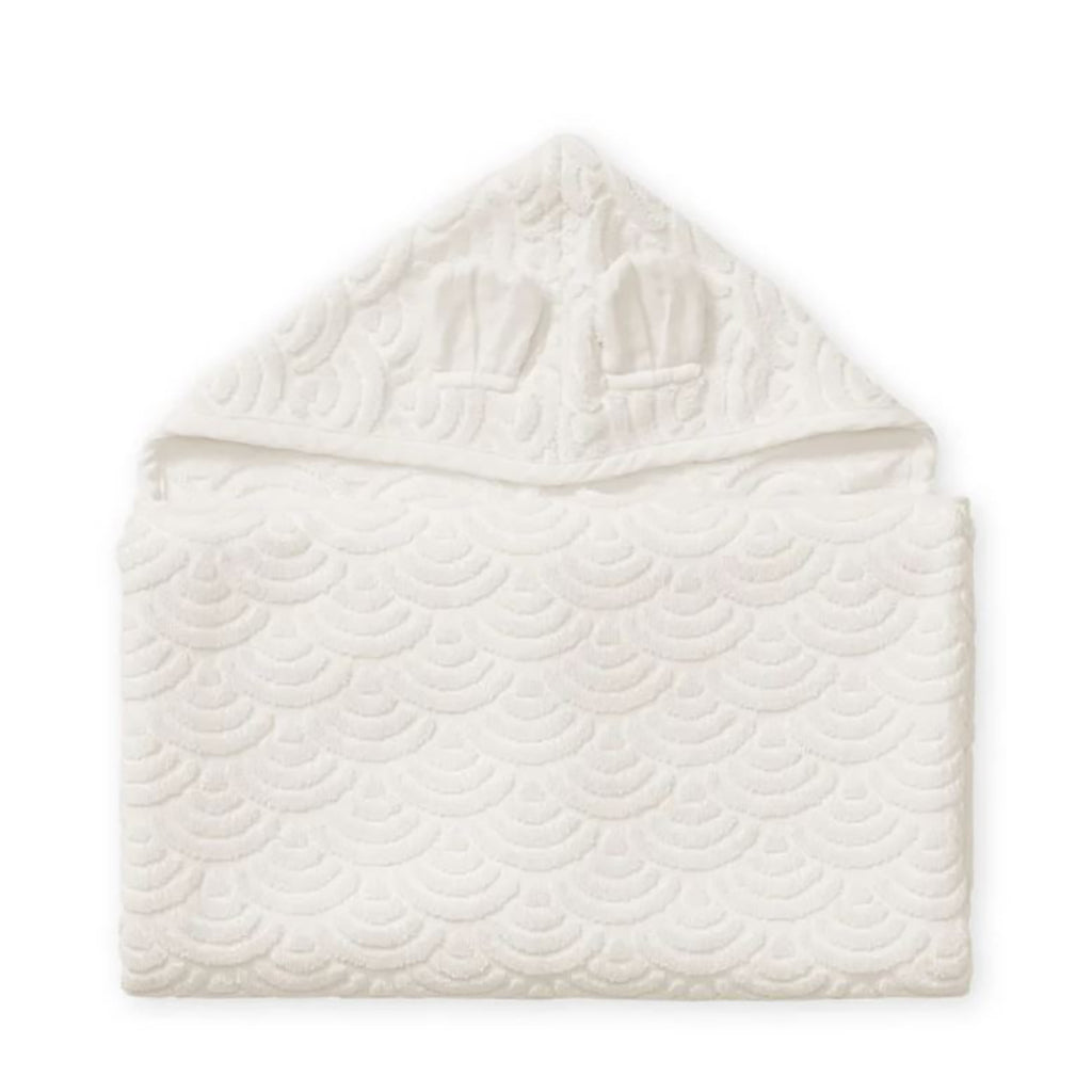 Cam Cam juniorhåndkle med hette og ører, Off-white