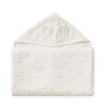 Cam Cam juniorhåndkle med hette og ører, Off-white