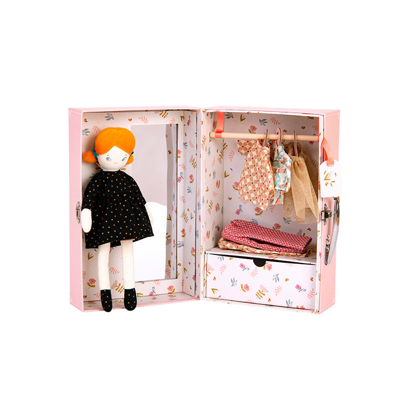 Moulin Roty dukke, Den lille Pariskoffert med filledukke og tøy