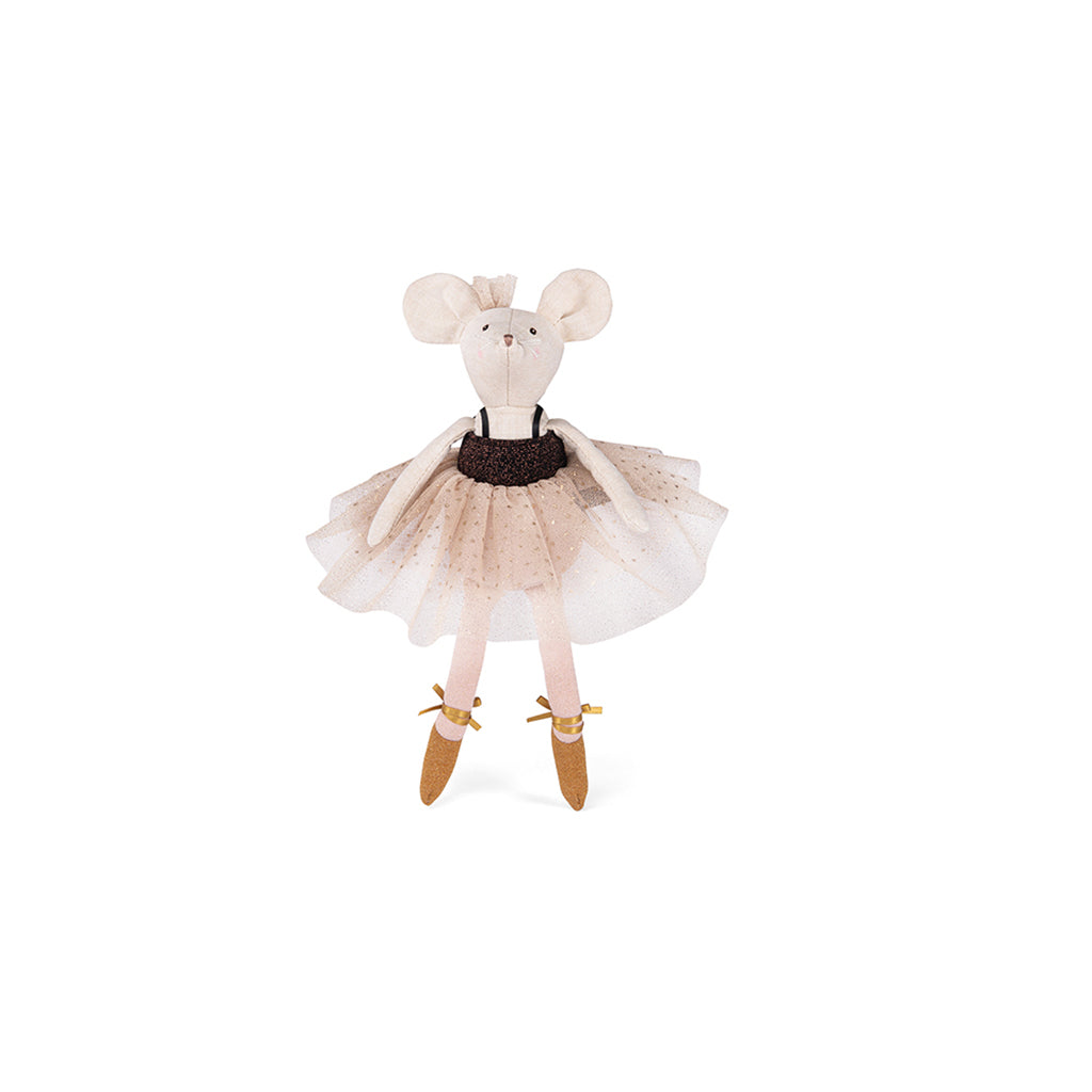 Moulin Roty dukke, ballerina-mus i koffert, 26 cm - Suzies garderobe