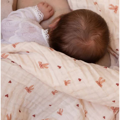 Cam Cam muslinteppe til baby, økologisk, GOTS - Bows