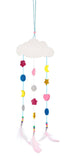 Souza lav-selv dream catcher med sky, fjer og mange farvede perler
