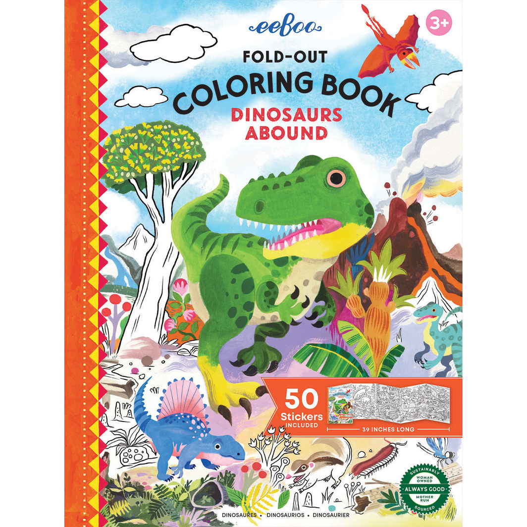 eeBoo Fold-ut malebok, Dinosaurer