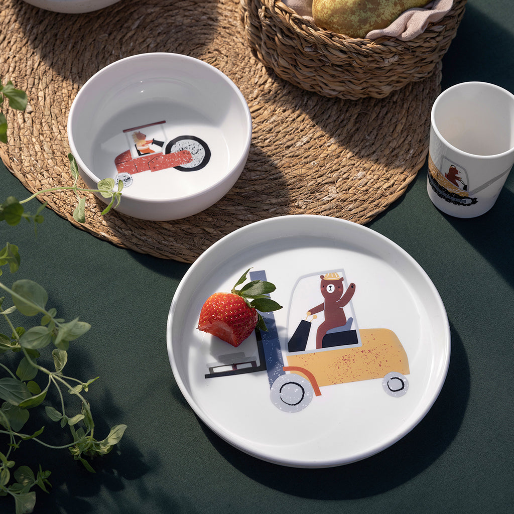 Sebra tallerken, dyp - Busy Builders