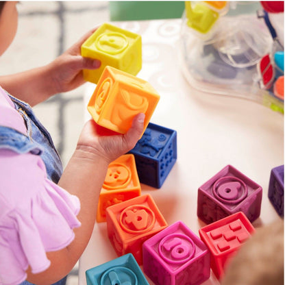 B Toys myke byggeklosser, One Two Squeeze - 10 stk.