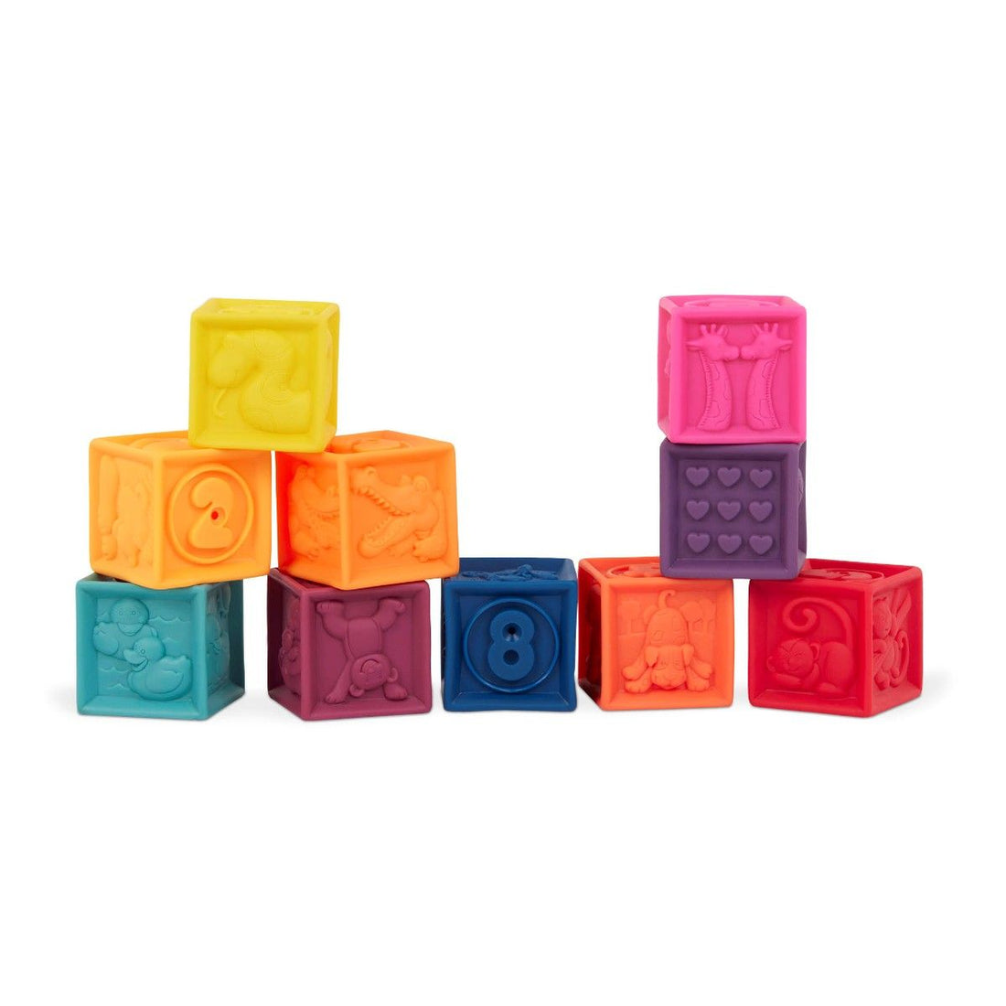 B Toys myke byggeklosser, One Two Squeeze - 10 stk.