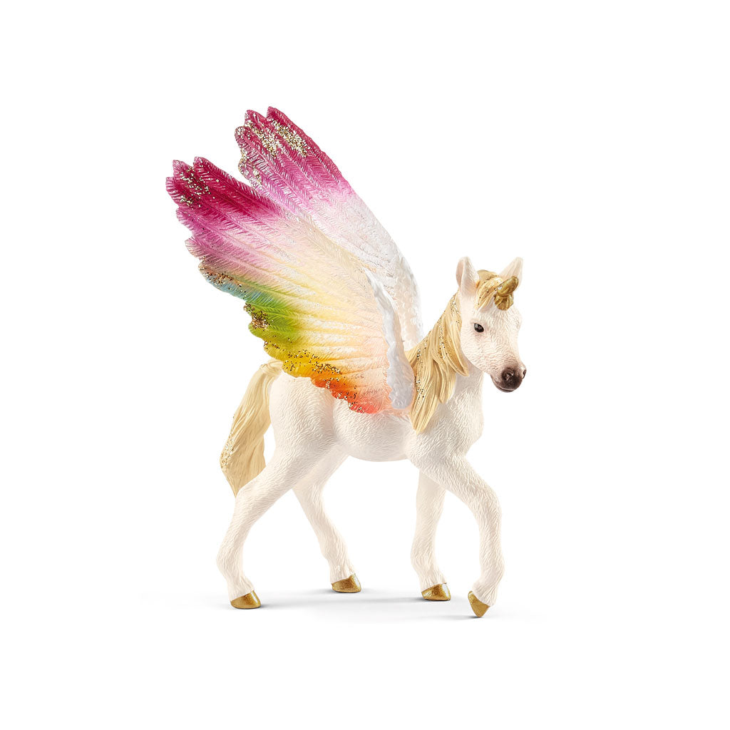 Schleich regnbue enhjørning m. vinger, føll