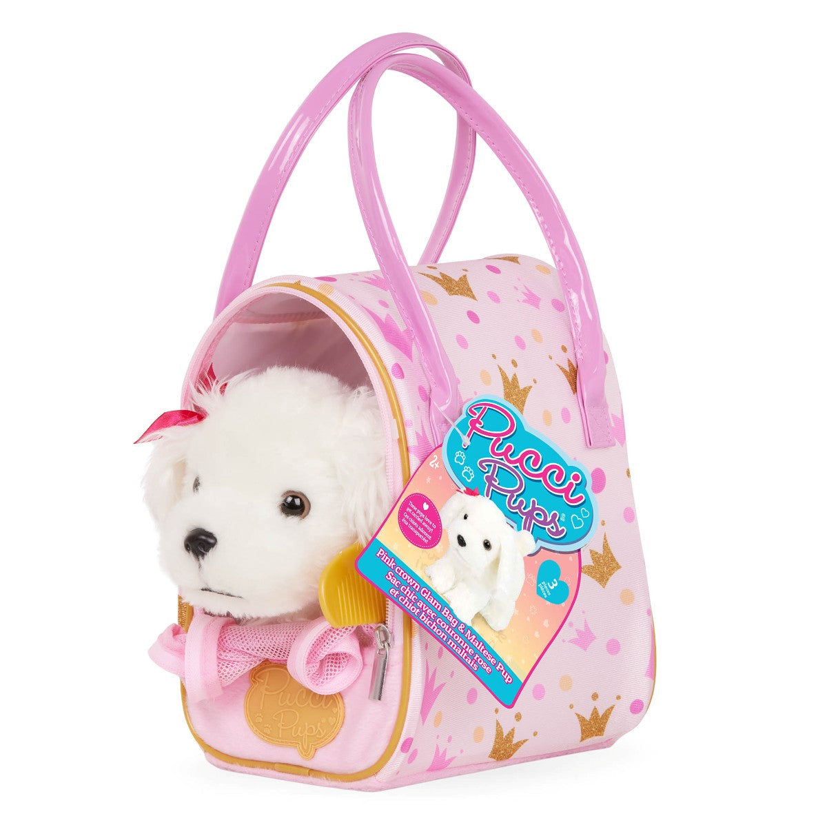 Pucci Pups hund i taske m/kroneprint 708388