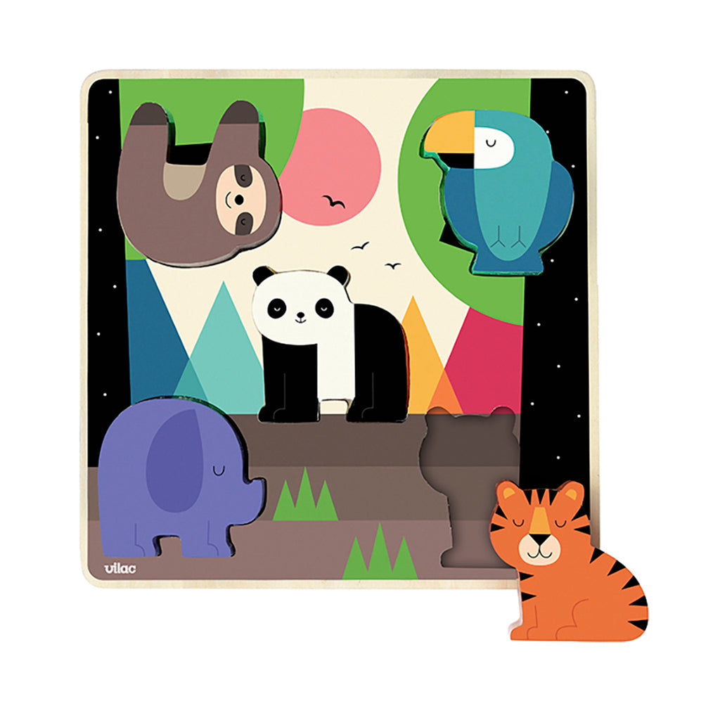 Vilac puslespill m. lyd, 5 brikker - Jungel av Andy Westface