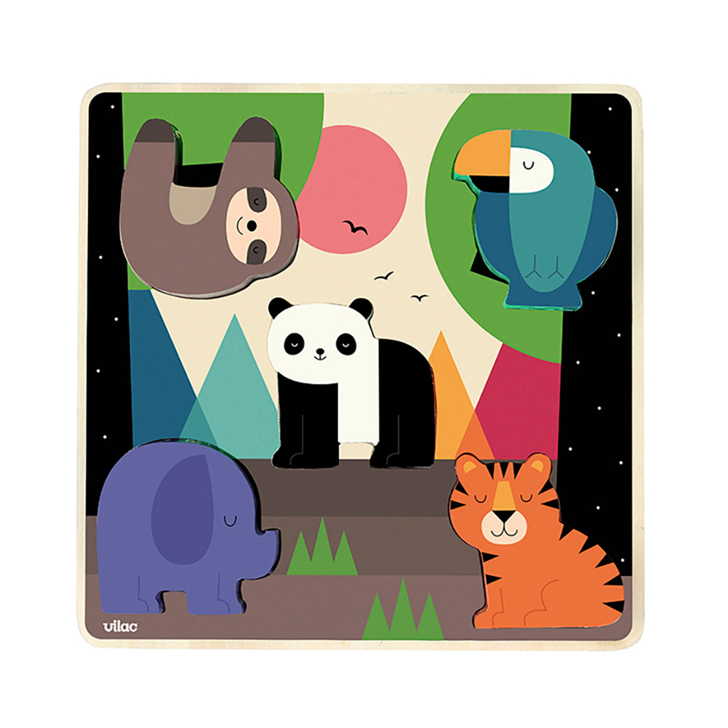 Vilac puslespill m. lyd, 5 brikker - Jungel av Andy Westface