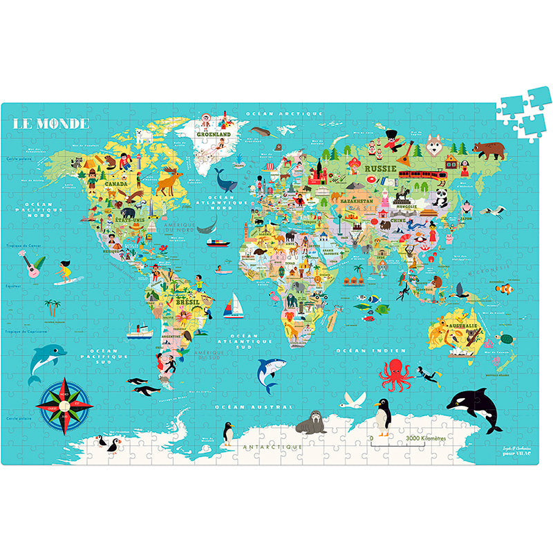 Vilac puslespill, Verden - 500 brikker