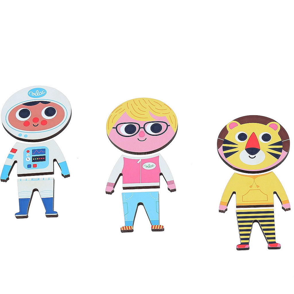 Vilac puslespill i tre, 6 x 3 brikker - Jules av Ingela P Arrhenius