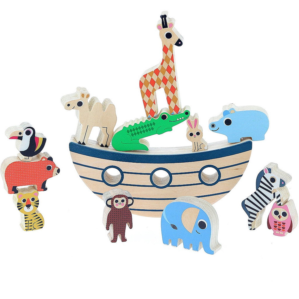 Vilac balanselek i tre, med dyr, av Ingela P Arrhenius