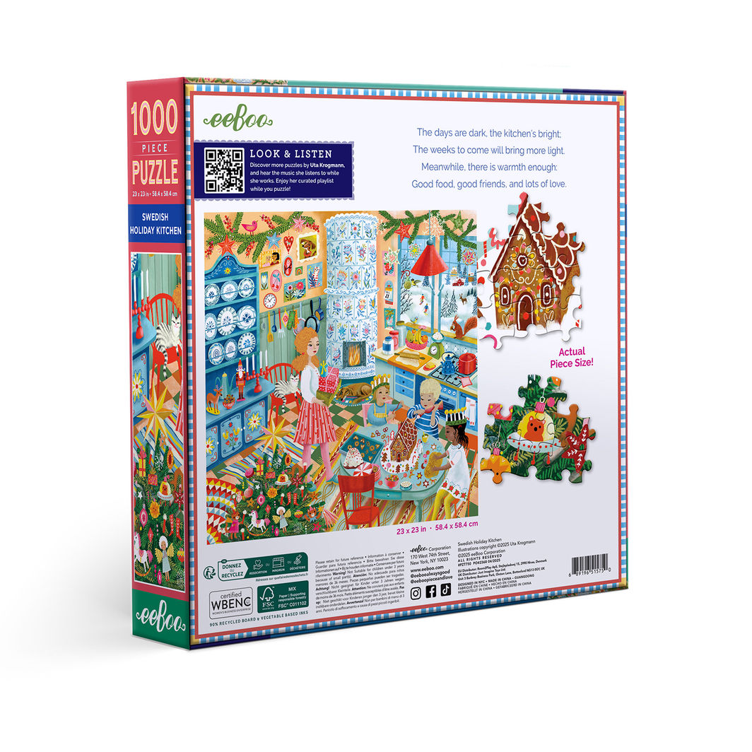eeBoo Puslespill 1000 brikker, Swedish Holiday Kitchen