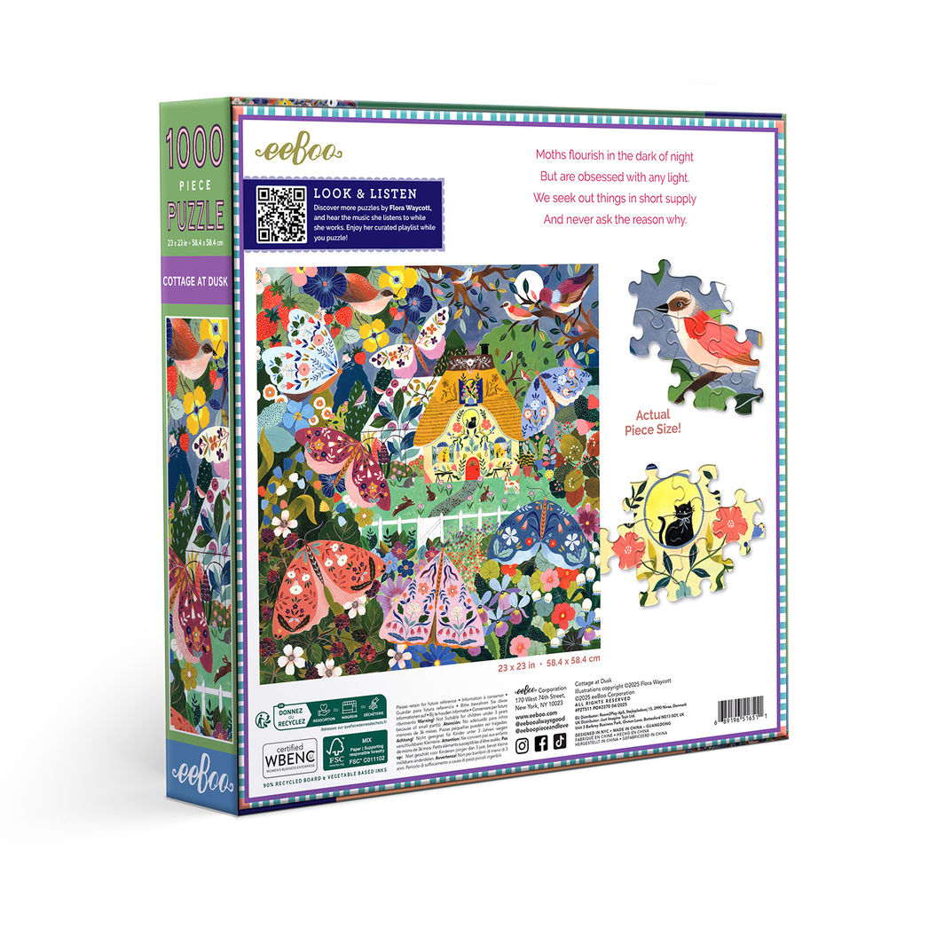 eeBoo - Puslespill 1000 biter - Hytte i skumringen