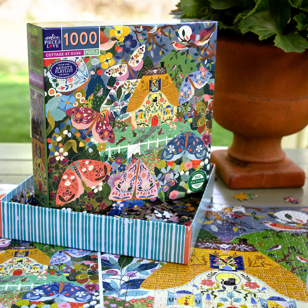 eeBoo - Puslespill 1000 biter - Hytte i skumringen