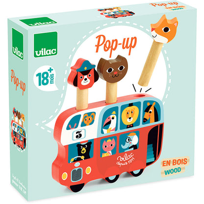 Vilac pop-up buss i tre - med dyr