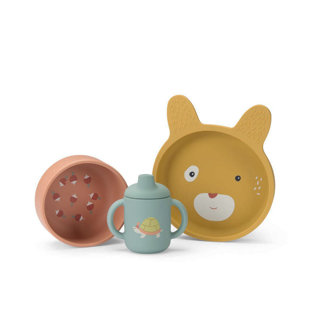 Moulin Roty Mitt første spisesett 3 deler, Trois petits lapins