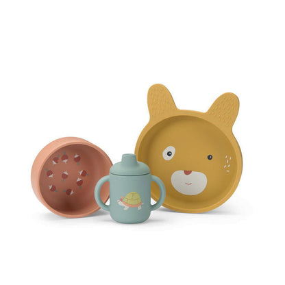 Moulin Roty Mitt første spisesett 3 deler, Trois petits lapins