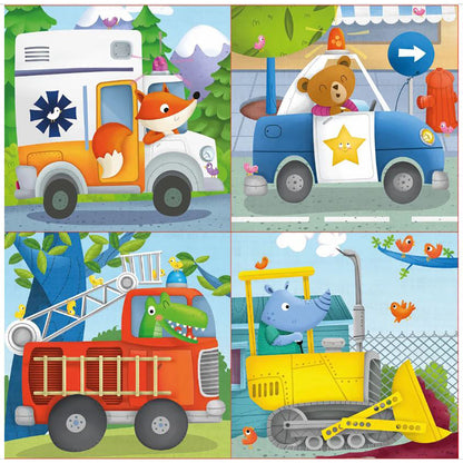 Educa puslespill, 4 puslespill, Redningspatrulje - 6, 9, 12 og 16 biter