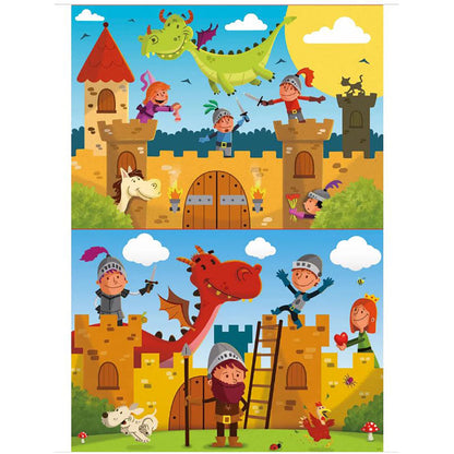 Educa puslespill, 2 puslespill, Drager og riddere - 48 brikker