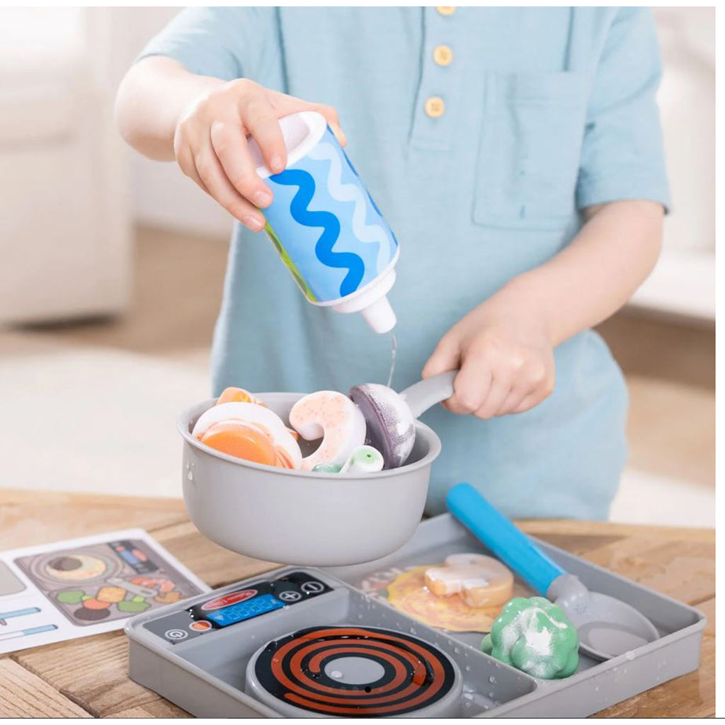 Melissa &amp; Doug Water Wow lekemat med vannaktiverte fargeendringer, Kokeplate med gryte