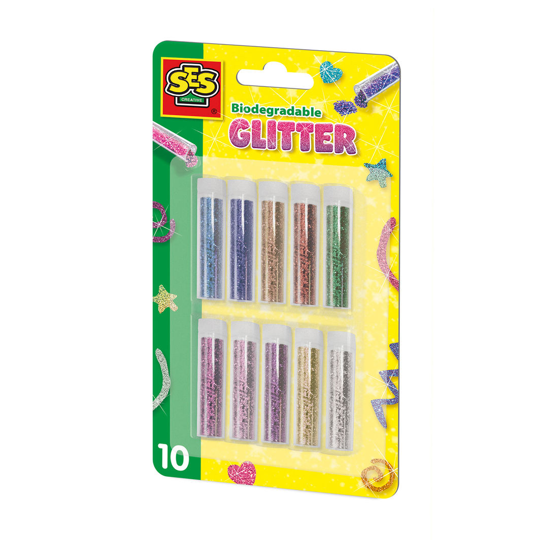SES Creative, Bionedbrytbart glitter - 10 farger