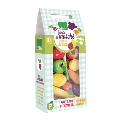 Vilac madsett i tre - Frukt og grønnsakermad sett