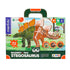 MierEdu magnetisk legetavle/puslespil Stegosaurus med grøn dinosaur og orange skelet