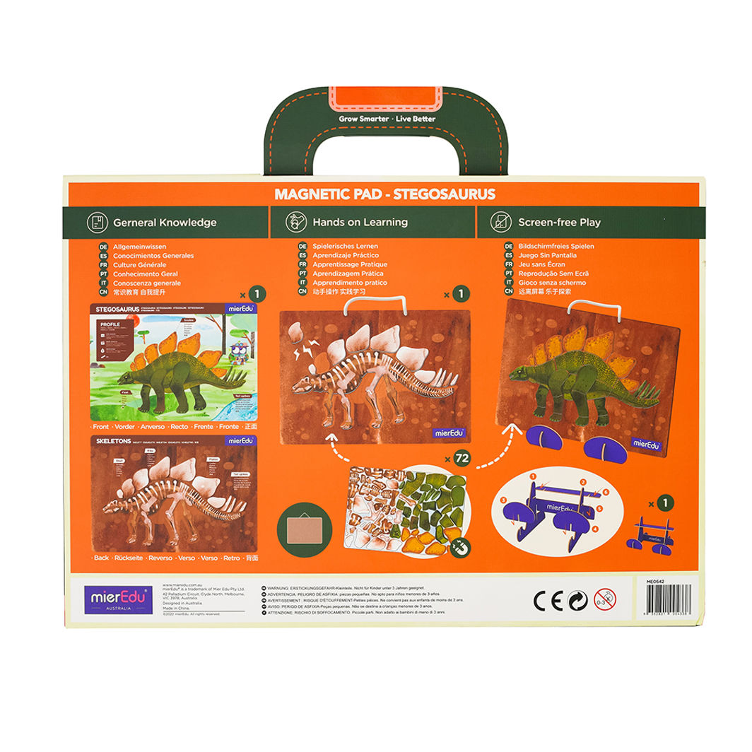 mierEdu, Magnetisk legetavle/puslespill - Stegosaurus