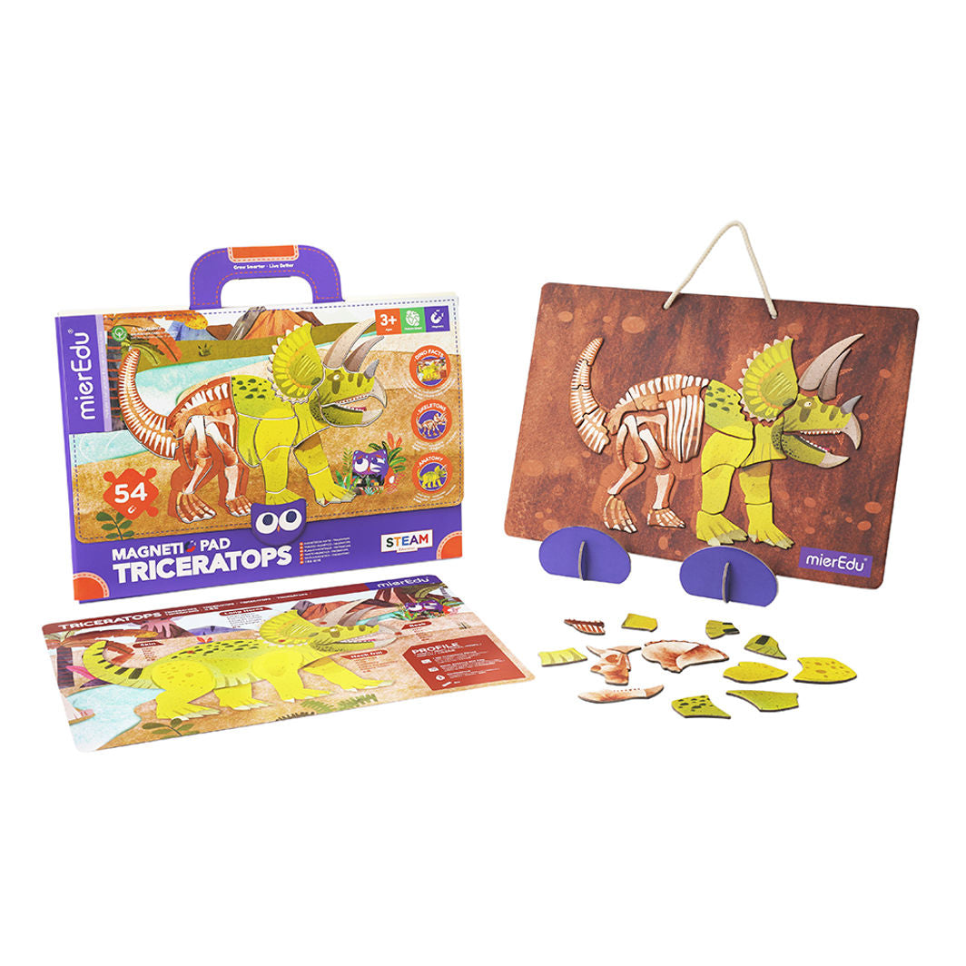 mierEdu, Magnetisk legetavle/puslespill - Triceratops