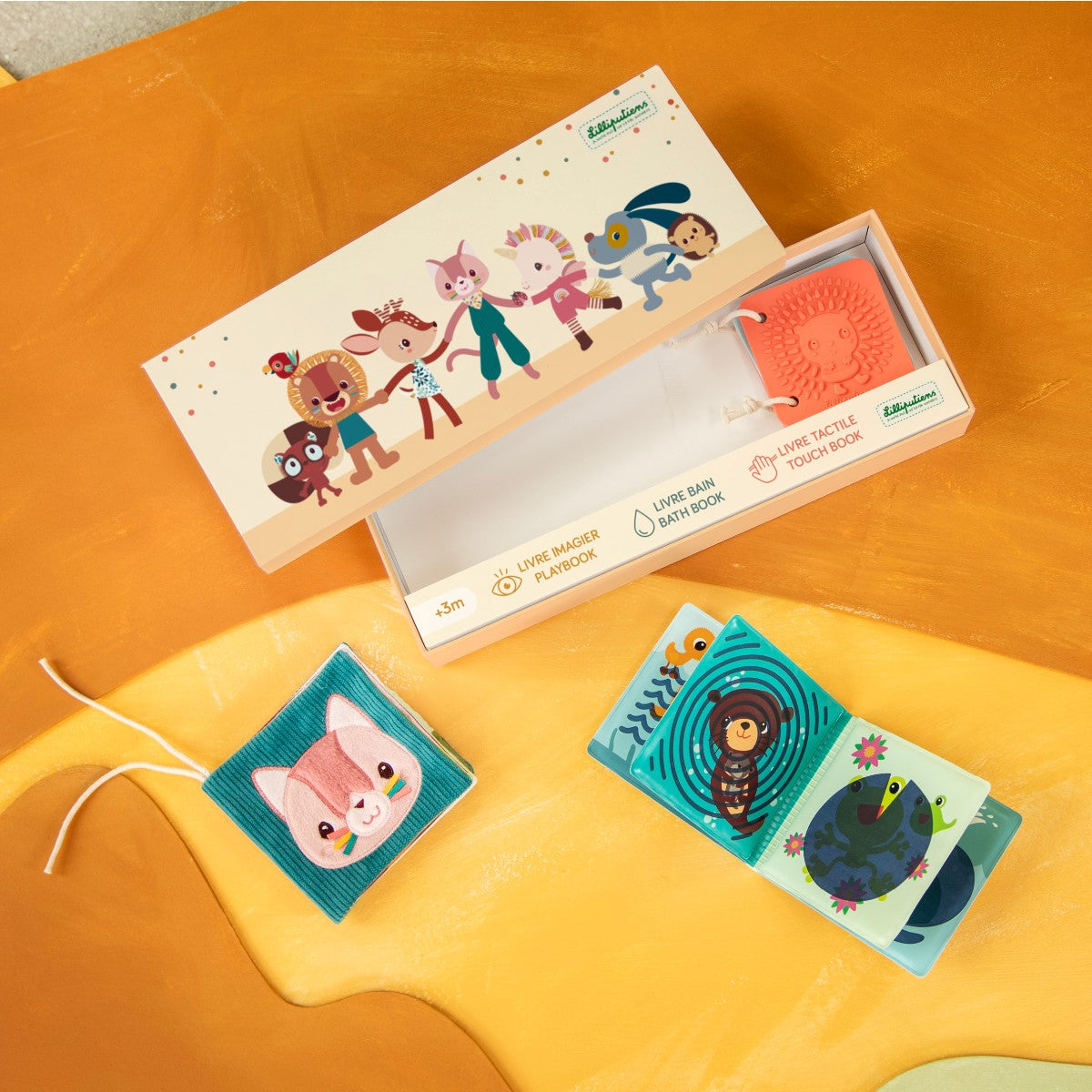 Lilliputiens babyleker, 3 stk sansebøker - Jeanne