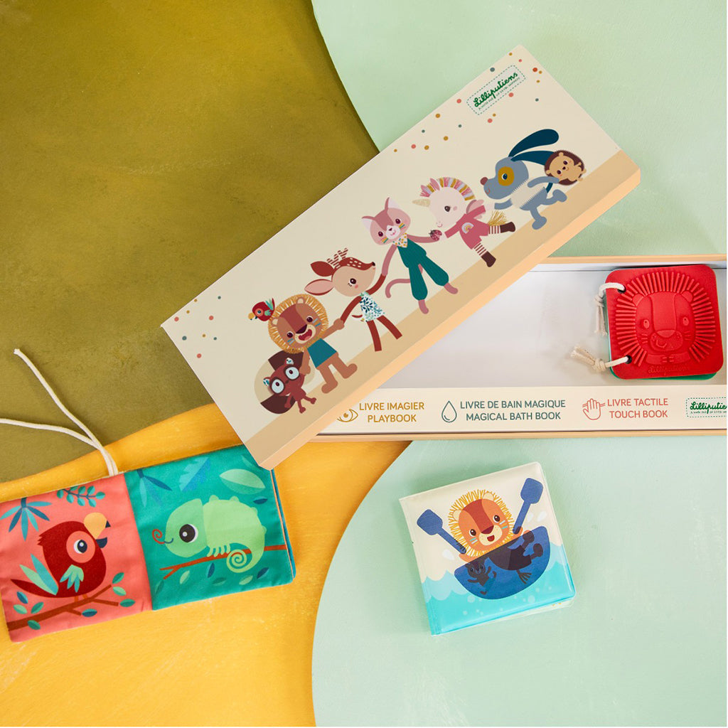 Lilliputiens babyleker, 3 stk sansebøker - Jack