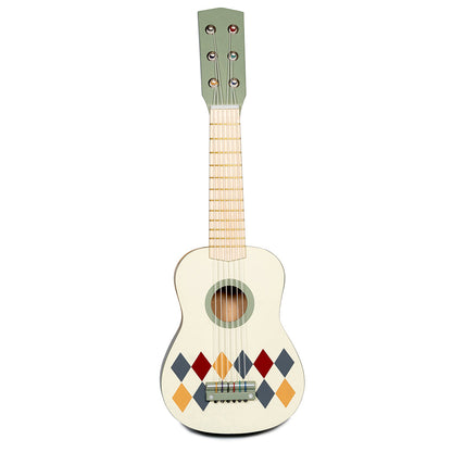 Mamamemo Guitar med 6 strenge, harlequinmønster front billede
