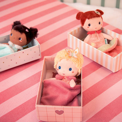 Lilliputiens-dukke Jackie i pappvugge, 18 cm
