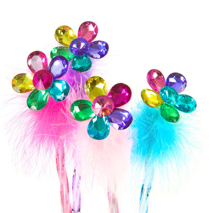 Great Pretenders Penn med blomst og fjær, ulike farger