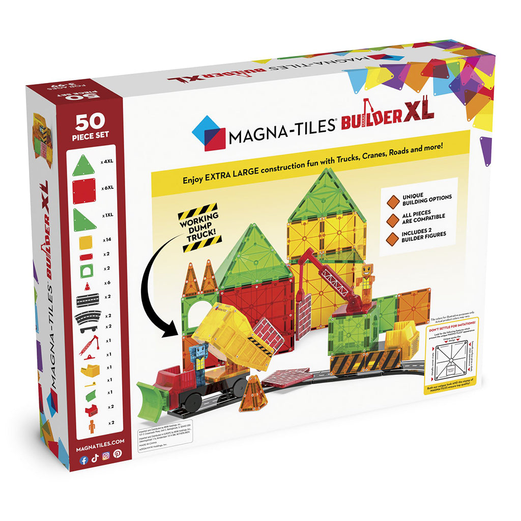 Magna-Tiles Byggepladesæt XL, Magnetisk byggesett med 50 deler