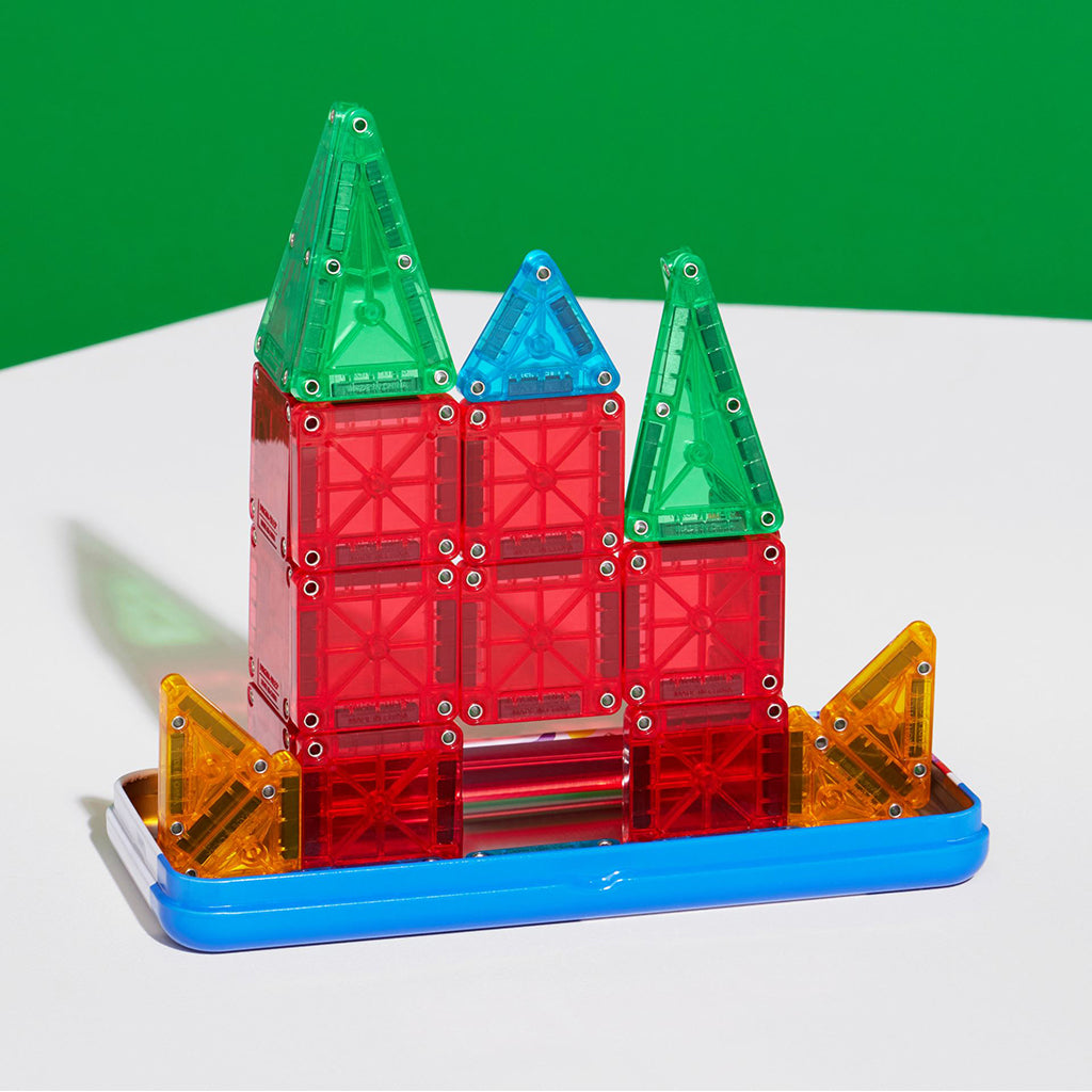 Magna-Tiles MicroMags reisesett, Magnetisk byggesett med 26 deler