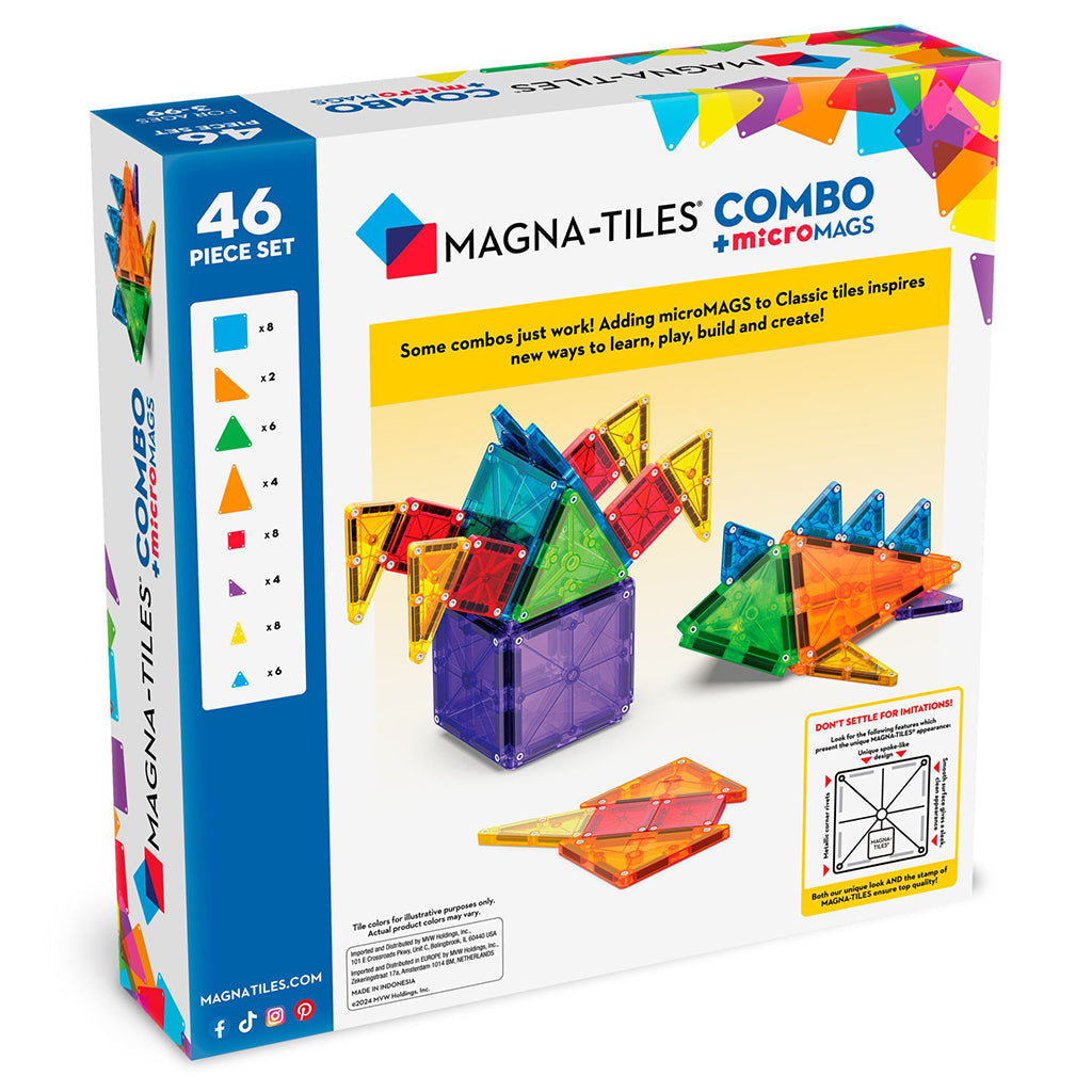 Magna-Tiles MicroMags Combo, Magnetisk byggeleke med 46 deler