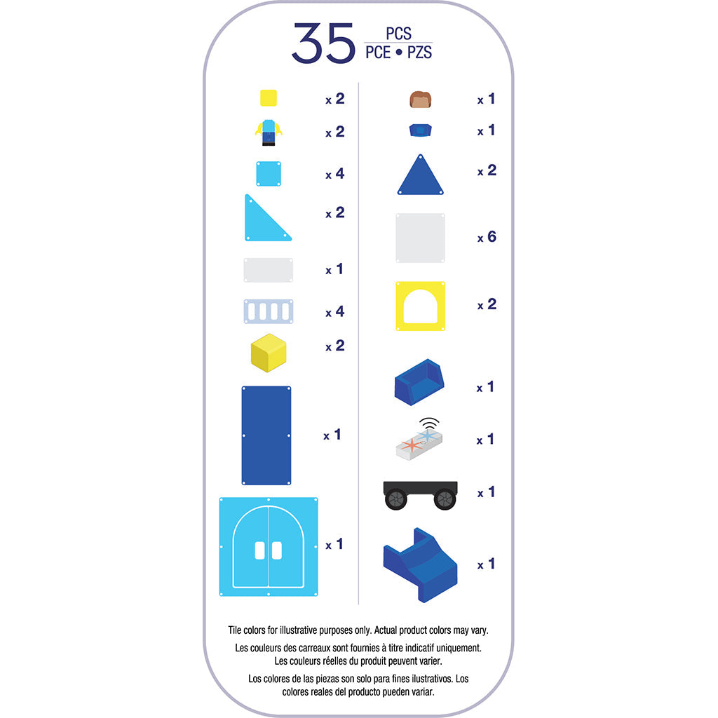 Magna-Tiles Magnetisk byggesett, Politistasjon 36 deler