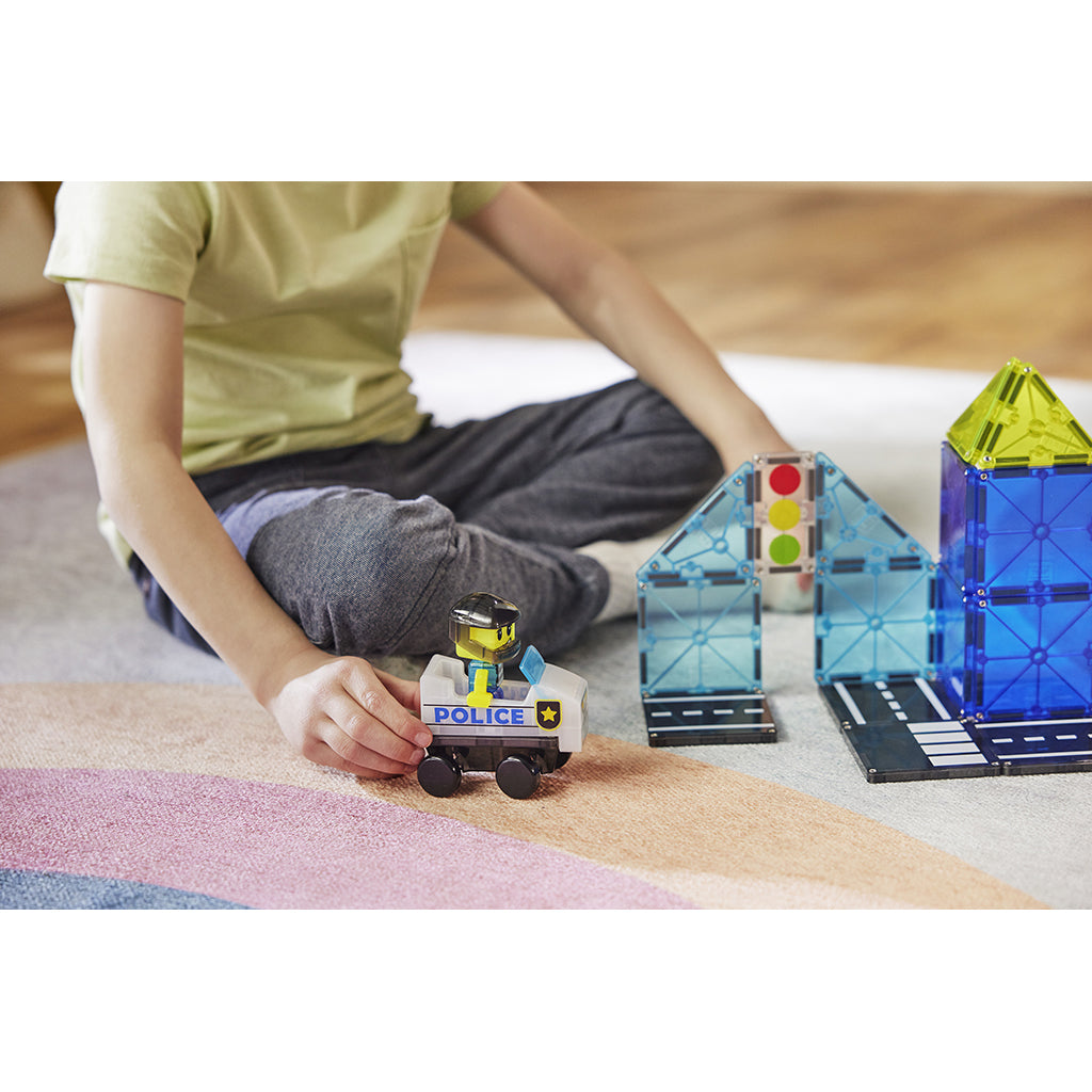 Magna-times Magnetisk Byggesett, Politipatrulje - 20 deler