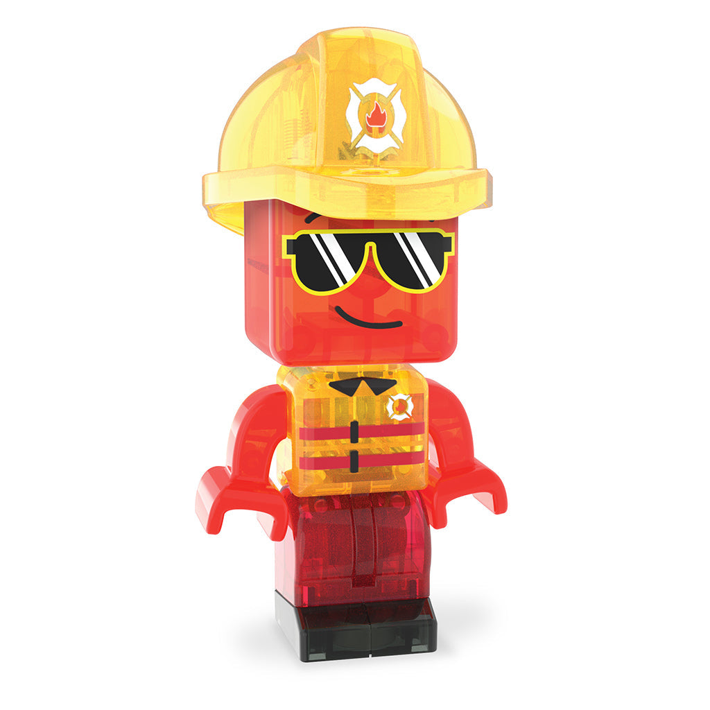 Magna-Tiles Magnetisk byggesett, Brann- og redningsstasjon - 27 deler