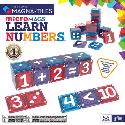 Magna-Tiles magnetisk byggesett, Lær tall med 56 deler