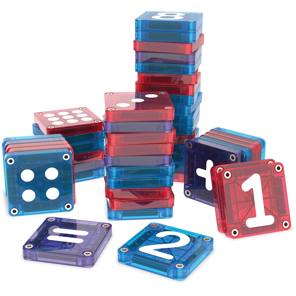 Magna-Tiles magnetisk byggesett, Lær tall med 56 deler