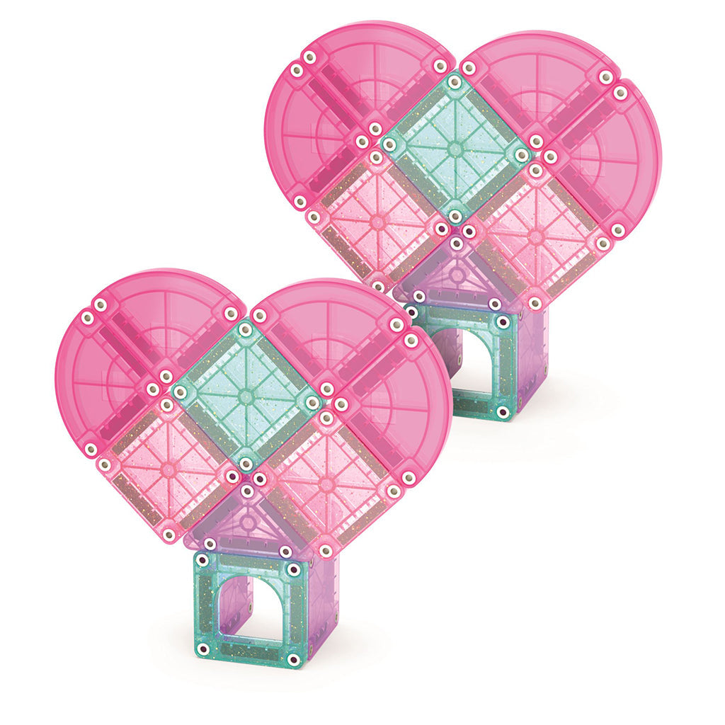 Magna-Tiles magnetisk byggesett, Heart to Heart, reisesett med 26 deler