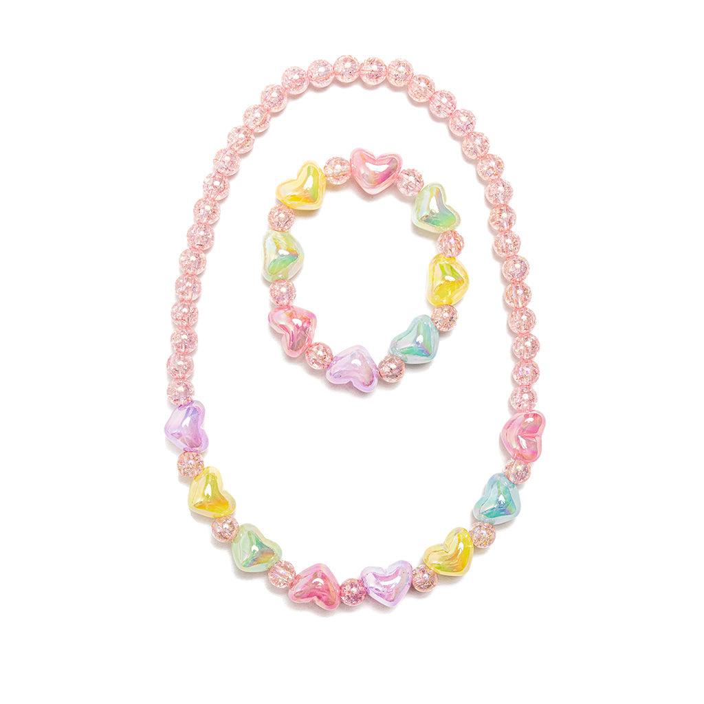 Bauble Bliss smykkesæt med lyserød halskæde og armbånd til børn