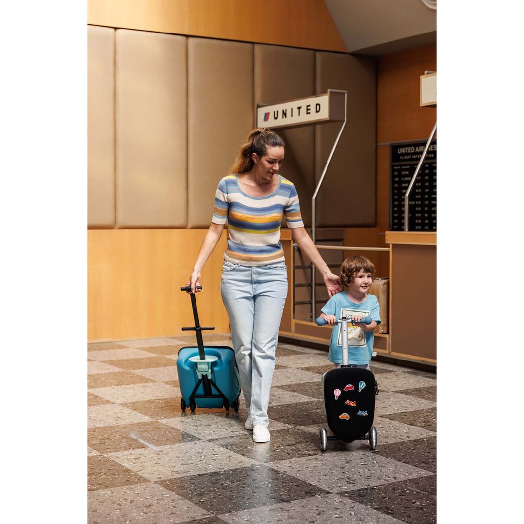 Micro Koffert og sparkesykkel i ett - Junior Patch &amp; Play - Frosty Blue