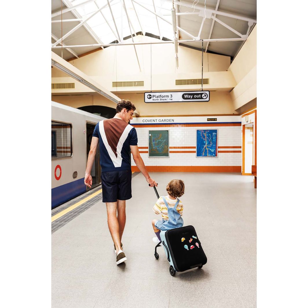 Micro Trolley Eazy Ride-On, koffert barn kan sitte på - Frosty Blue